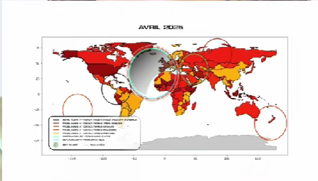 Carte du monde — Avril 2025