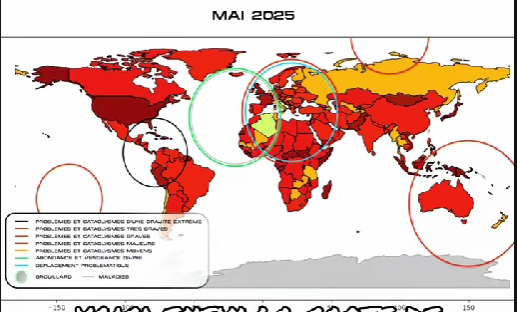 Carte du monde — Mai 2025