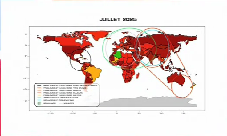 Carte du monde — Juillet 2025