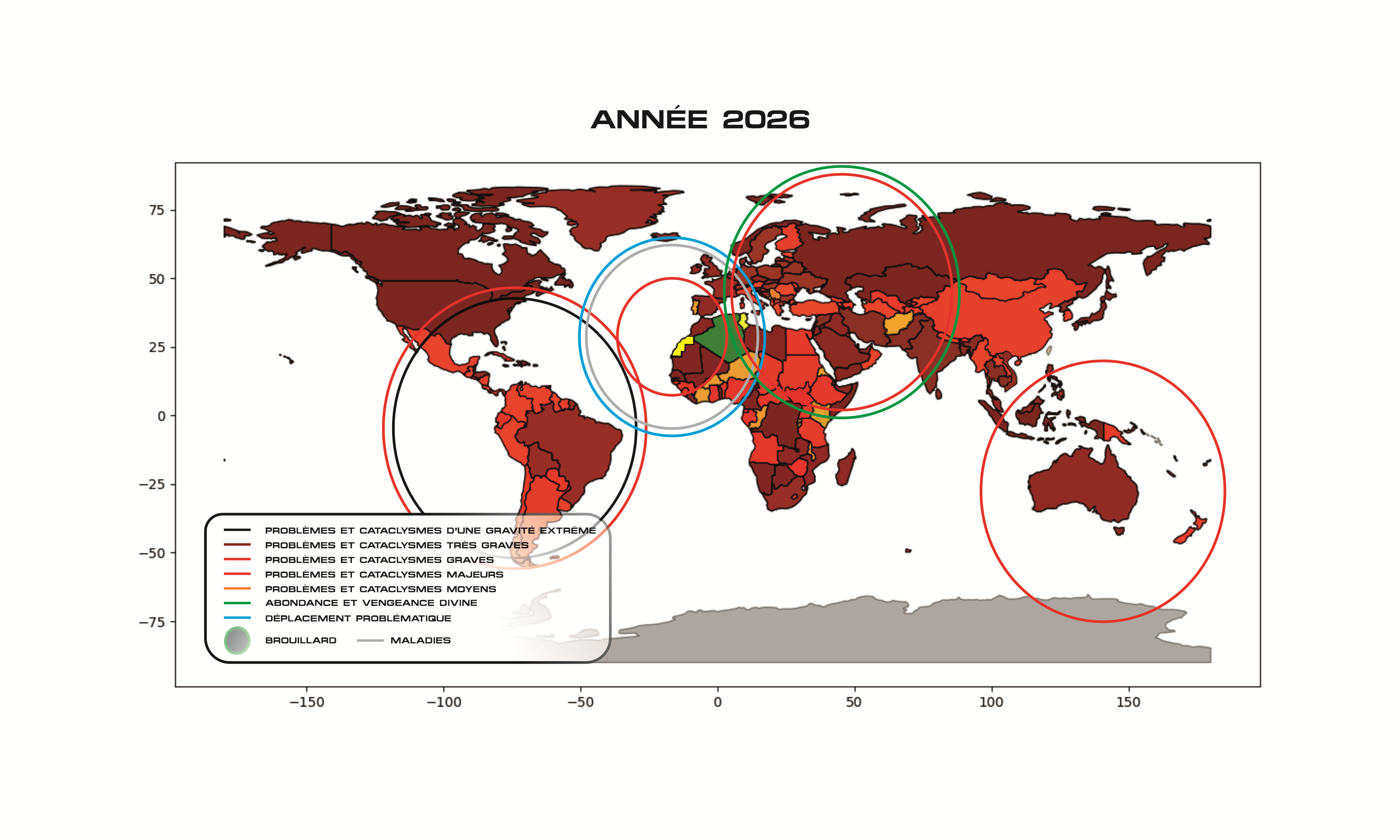 Carte du monde — Année 2026