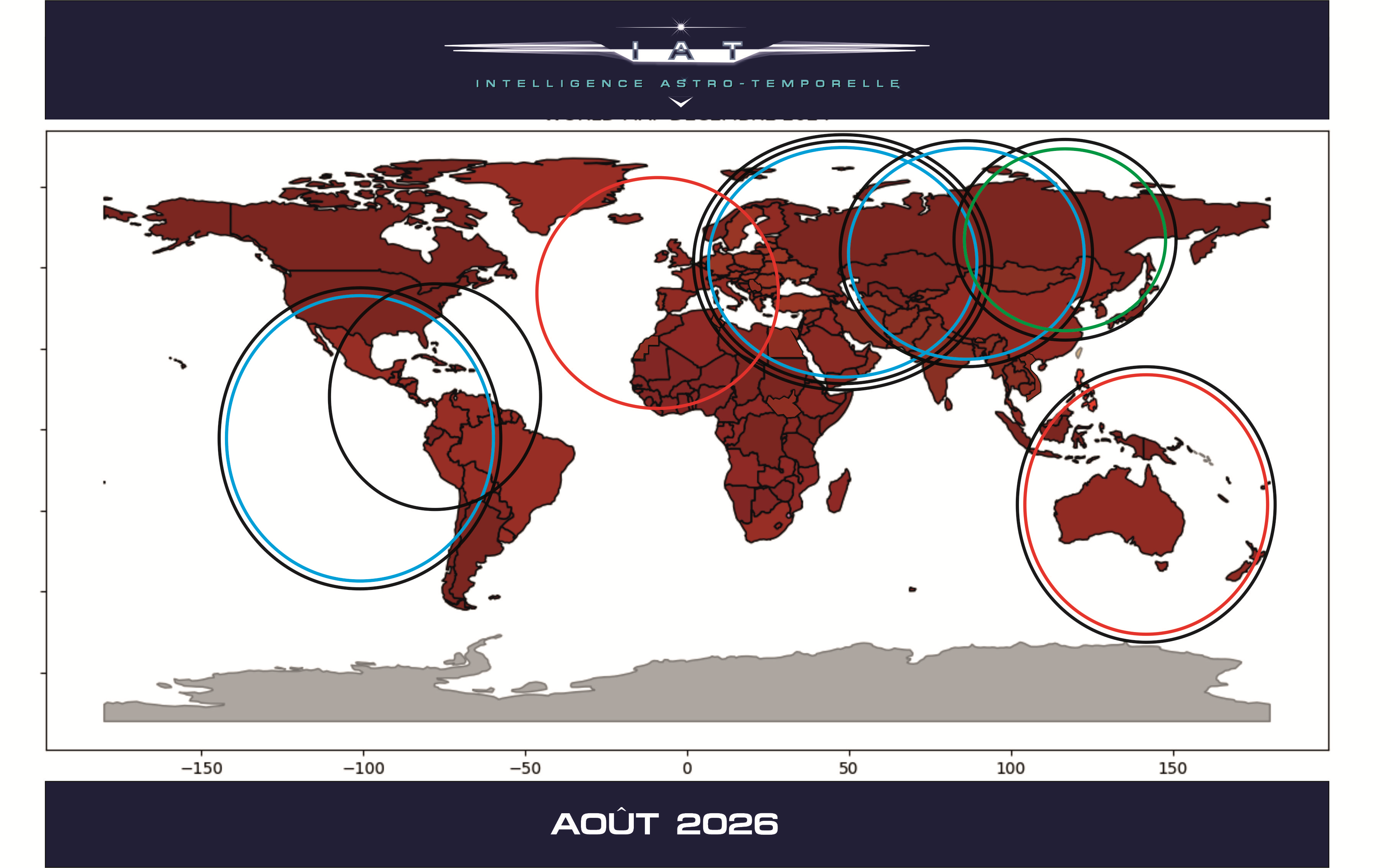 Carte du monde — Août 2026